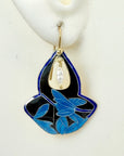 Shadow Leaf Screw Back Earrings