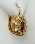 14k La Traviata Garnet and Diamond Earrings (.44ct)