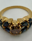 14k Delphine Sapphire and Diamond Ring