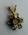 14k Opal and Diamond Flower Pendant