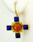 14k Domenica of Lombardy Carnelian and Lapis Earrings