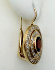 Pavilion 14k Gold, Garnet and Diamond Earrings