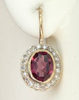 14k Piaf Garnet and Diamond Earrings (.20ct)