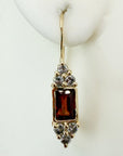Regency 14k Gold, Garnet and Diamond Earrings