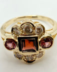 St. Nicholas 14k Gold Garnet and Diamond Ring