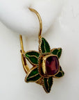 14k Garnet Holiday Earrings