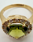 Casanova 14k Gold, Peridot and Diamond Ring
