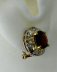 Swan Lake 14k Gold, Diamond and Garnet Earrings