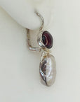 Trafalgar Garnet and Pearl Silver Earrings