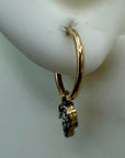 Fleur-De-Lys 14k Gold and Diamond Earrings
