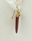Saxon Carnelian, Garnet and Pearl Earrings