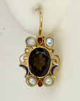 14k Natasha Smoky Topaz and Pearl Earrings