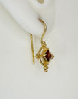 Openwork Garnet Star Earrings