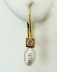 14kジョリーパール&ダイヤモンドイヤリング(.20ct)