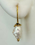 14k Teardrop Cultured Pearl Earrings