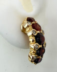 Prince Consort 14k Gold, Garnet and Diamond Earrings.