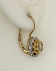 Flower 14k White Gold and Diamond Earrings