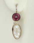 Trafalgar Garnet and Pearl Silver Earrings