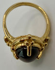 14k Moulin Rouge Garnet and Diamond Ring