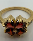 14k Casanova Rhodolite and Diamond Ring