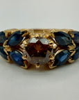 14k Delphine Sapphire and Diamond Ring