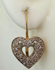 Saint Valentines Day 14k Gold and Diamond Earrings