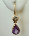 14k Anastasia Amethyst and Diamond Earrings (.50ct)