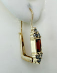 Regency 14k Gold, Garnet and Diamond Earrings