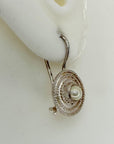 Pearl Disc Earrings