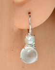 La Bohème Moonstone and Pearl Silver Earrings