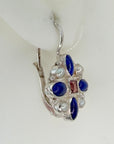 Lapis Cross Earrings