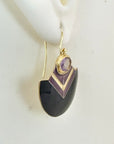 Amethyst Deco Screw Back Earrings
