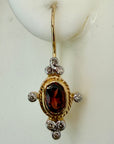 14k Tuileries Garnet and Diamond Earrings (.22ct)