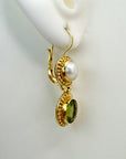 Priscilla Penworthy Peridot and Pearl Earrings
