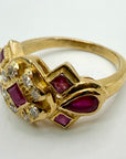 Grand Central 14k Gold, Ruby and Diamond Ring