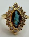 14k Blue Danube Sapphire and Diamond Ring
