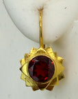 14k Sifnos Garnet Sun Earrings