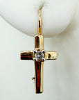 14kセントダイヤモンドクロスピアス(.10ct)