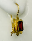 14k Garnet Rose Earrings