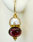 Adelaide Armsworthy 14k Garnet and Pearl Earrings
