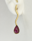 Garnet Squiggle Earrings