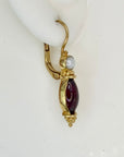 Costancia Garnet and Cultured Pearl Earrings