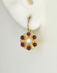 Cupid's Cluster Garnet and Pearl Earrings