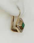 Goddess 14k Gold, Emerald and Diamond Earrings