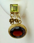 14k Verona Garnet and Peridot Earrings