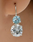 La Bohème Cubic Zirconia and Blue Topaz Silver Earrings