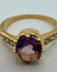 14k Richelieu Amethyst and Diamond Ring