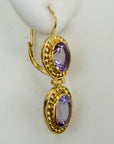 14k Amethyst Amulet Earrings