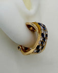 Ribbon 14k Gold, Sapphire and Diamond Earrings