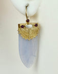 African Shield Blue Lace Earrings